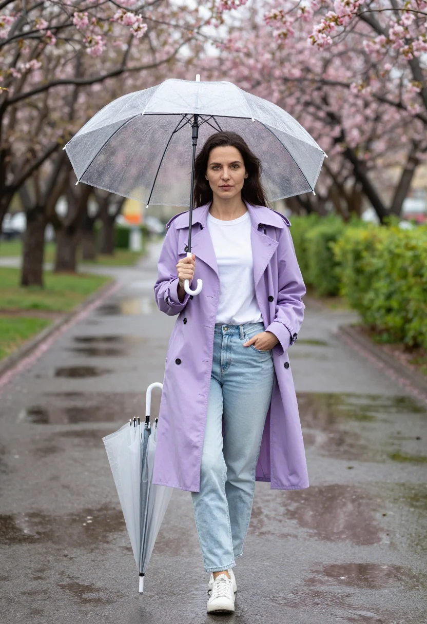 AI spring sample — portrait of a woman, full-length portrait of a Western Europ