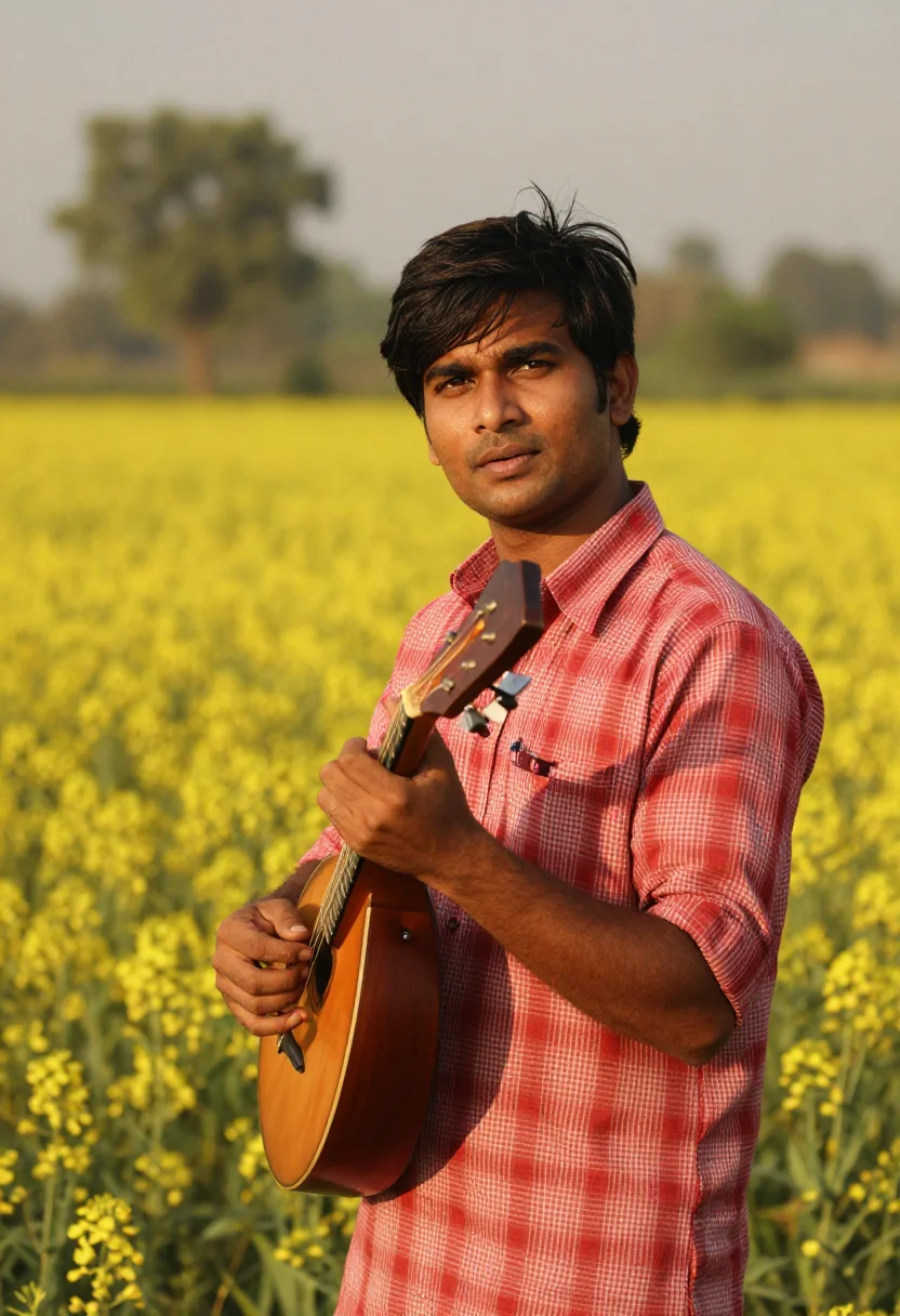 AI srk ddlj sample — portrait of a man, half-length photograph of a North-Indian