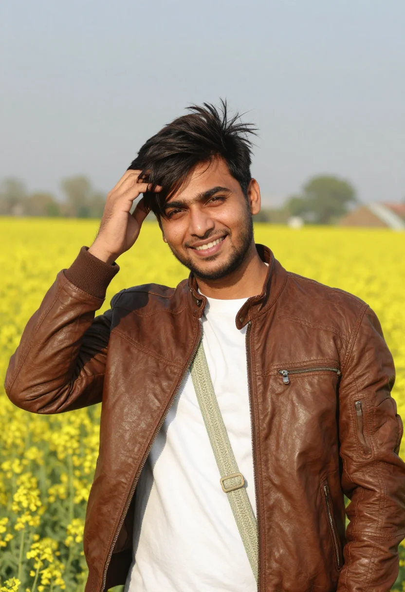 AI srk ddlj sample — portrait of a man, half-length photograph of a North-Indian
