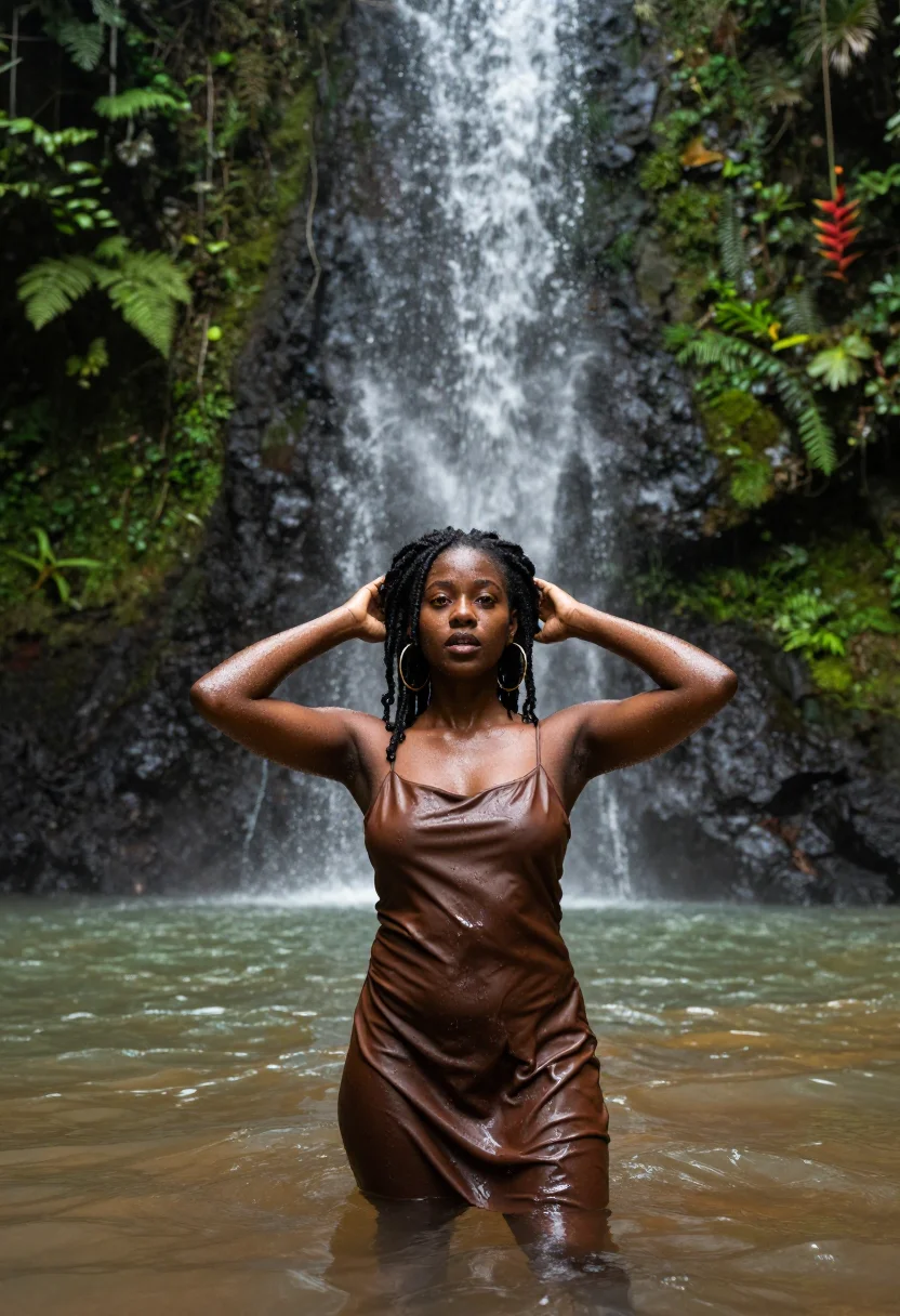 AI st lucia sample — portrait of a woman, half-length portrait of an Afro-Caribbe