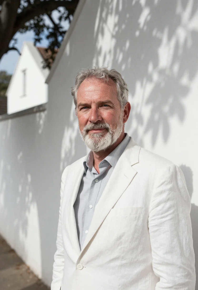 AI stellenbosch professor oak town white gable sample — portrait of a man, a Afrikaner professor in his early sixtie