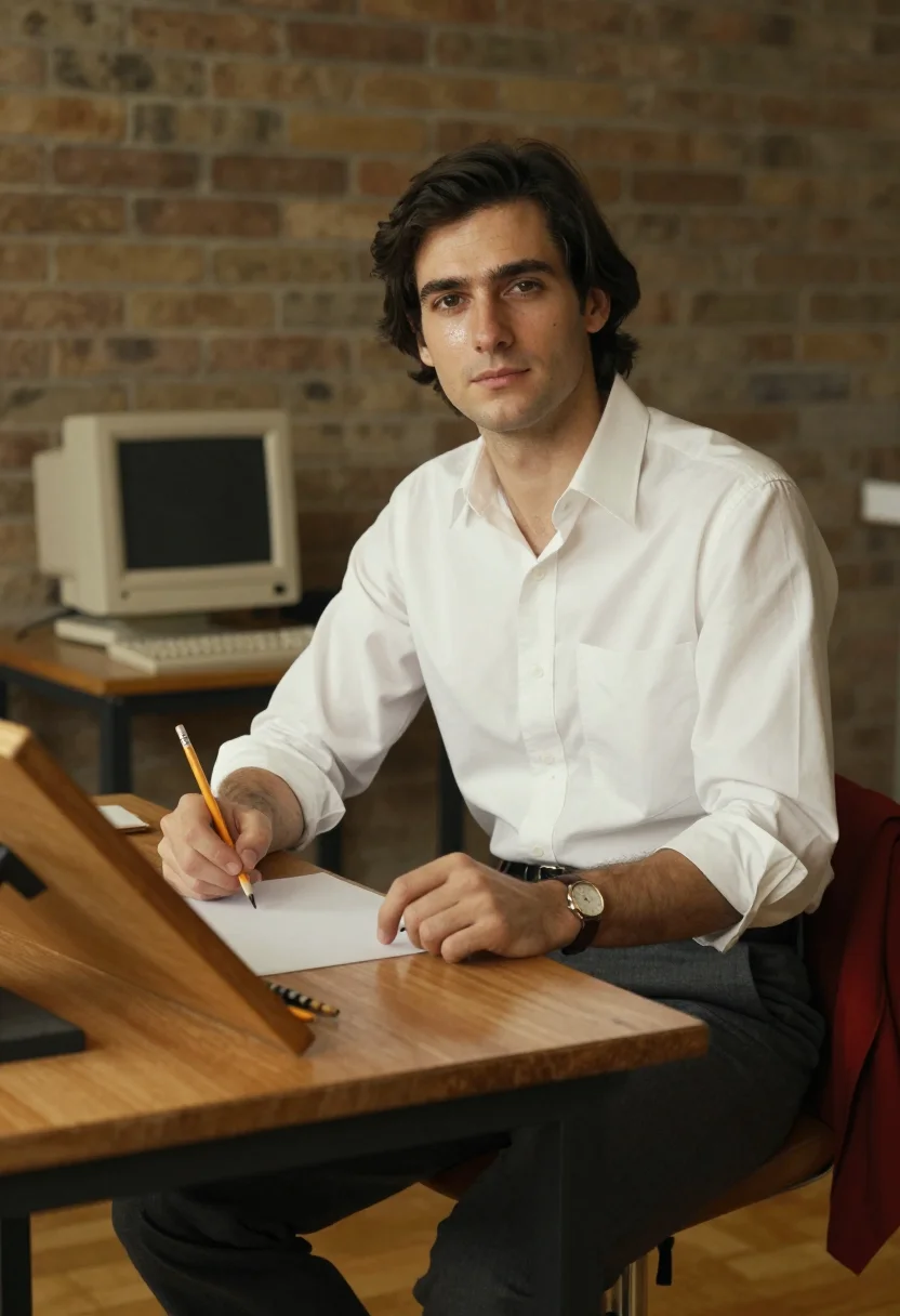 AI steve jobs 1984 sample — portrait of a man, close half-length portrait of a white man