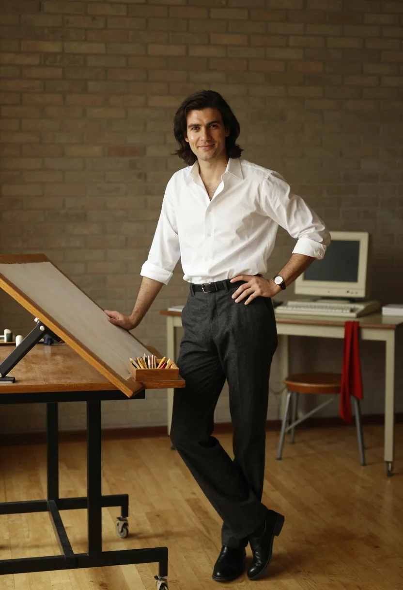 AI steve jobs 1984 sample — portrait of a man, full-length portrait of a white man of We