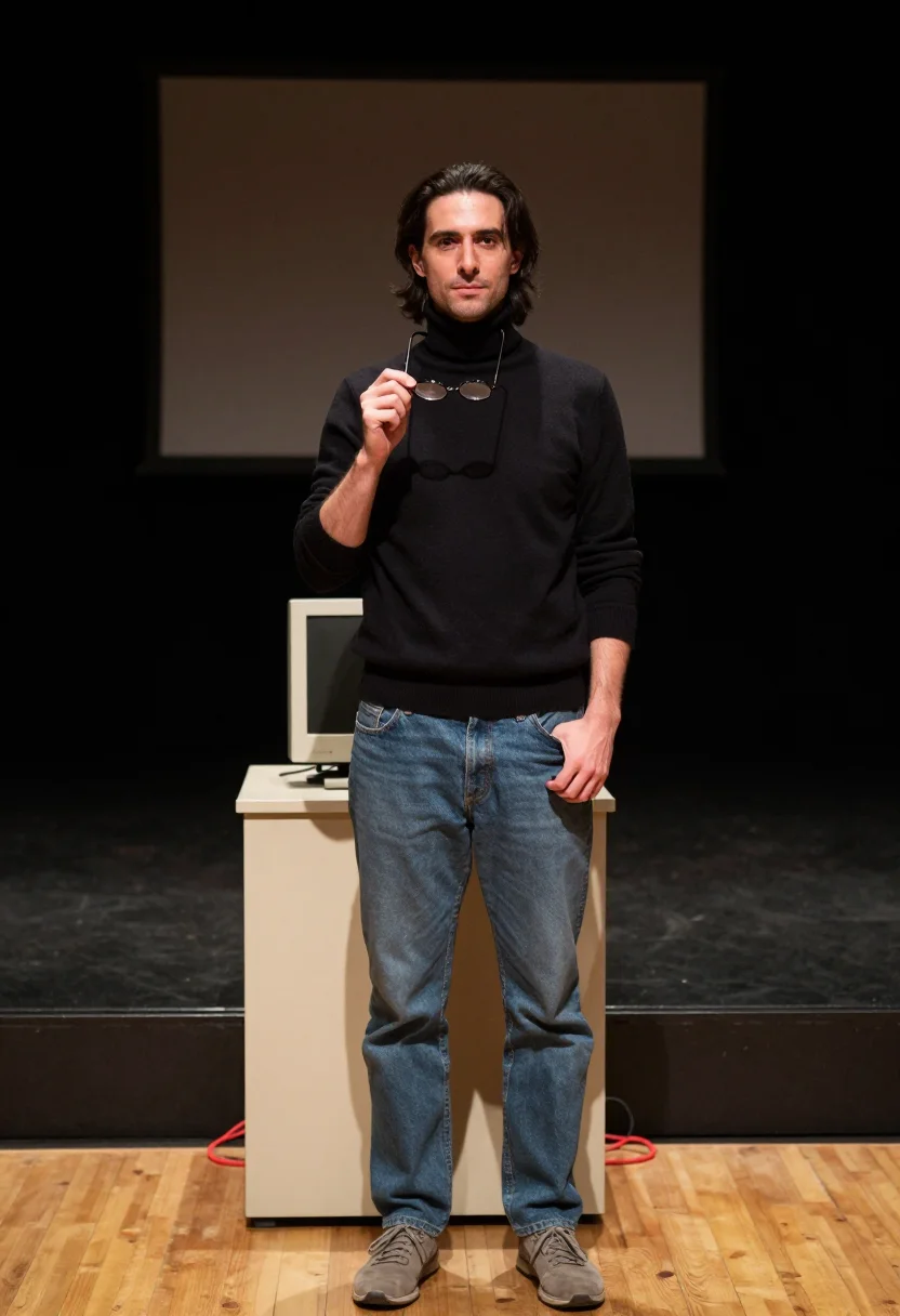 AI steve jobs 1984 sample — portrait of a man, close half-length portrait of a white man