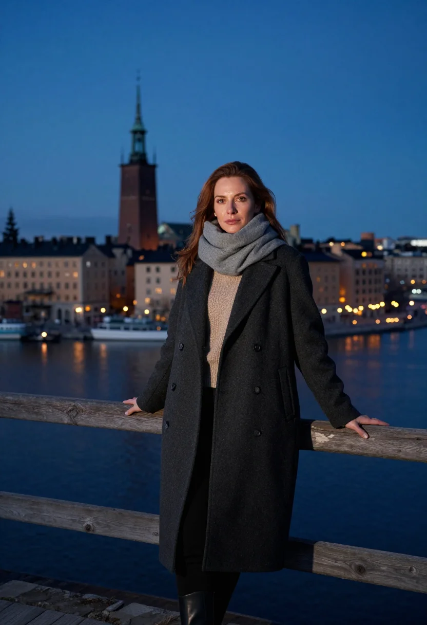 AI stockholm design sample — portrait of a woman, half-length portrait of a Western-Europ