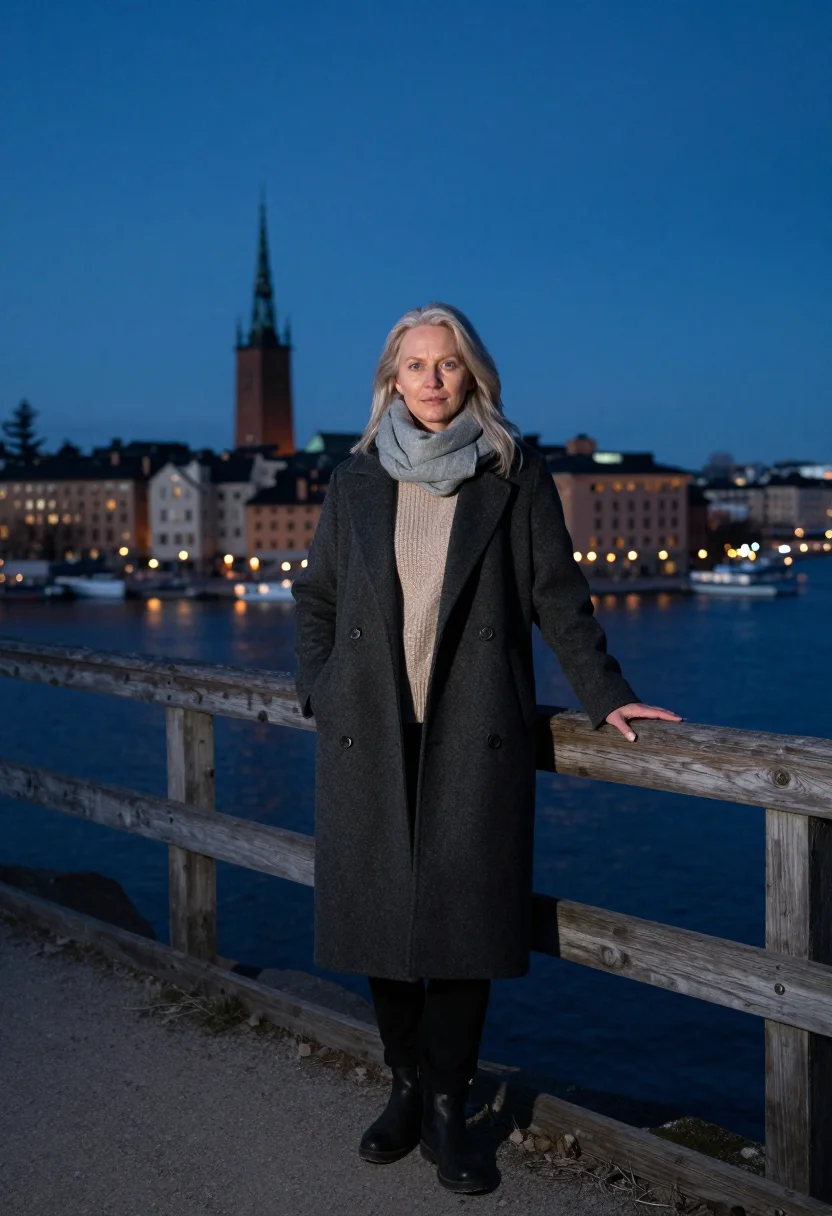 AI stockholm design sample — portrait of a woman, full-length portrait of a Swedish woman