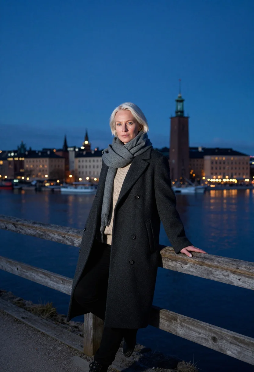 AI stockholm design sample — portrait of a woman, three-quarter-length portrait of a Finn