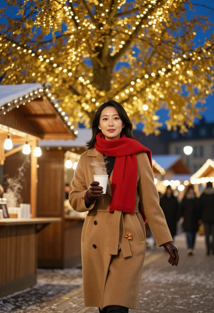 AI strasbourg christmas market sample — portrait of a woman, full-length portrait of a Japanese woma