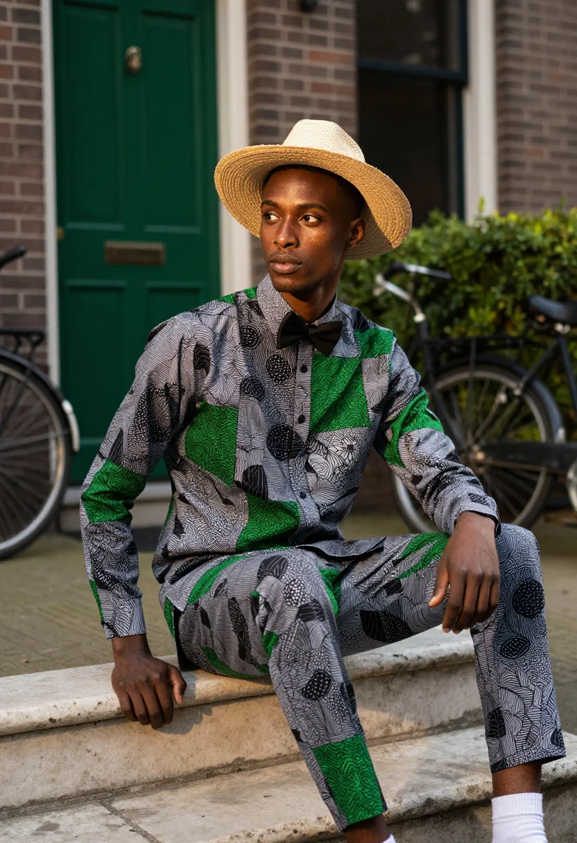 AI stromae racine carree sample — portrait of a man, three-quarter-length portrait of a man of