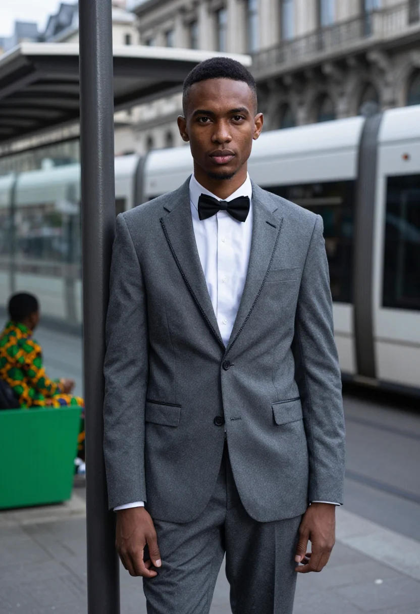 AI stromae racine carree sample — portrait of a man, close half-length portrait of a man of mi