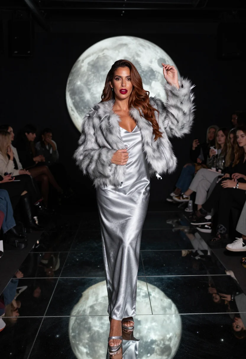 AI studio 54 silver sample — portrait of a woman, full-length portrait of a Brazilian wom