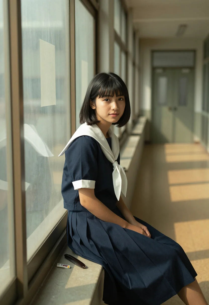 AI sukeban sample — portrait of a woman, a Japanese woman in her early twenties