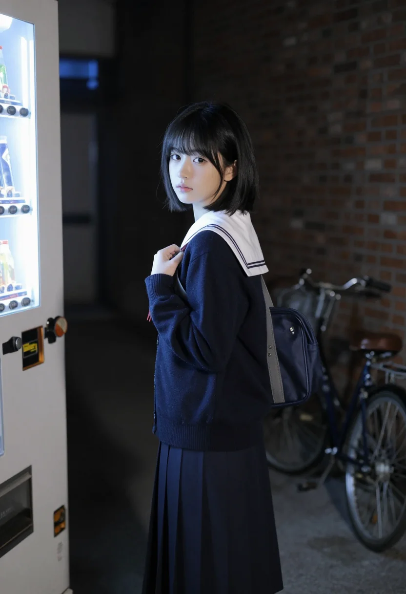 AI sukeban sample — portrait of a woman, a Japanese woman in her early twenties