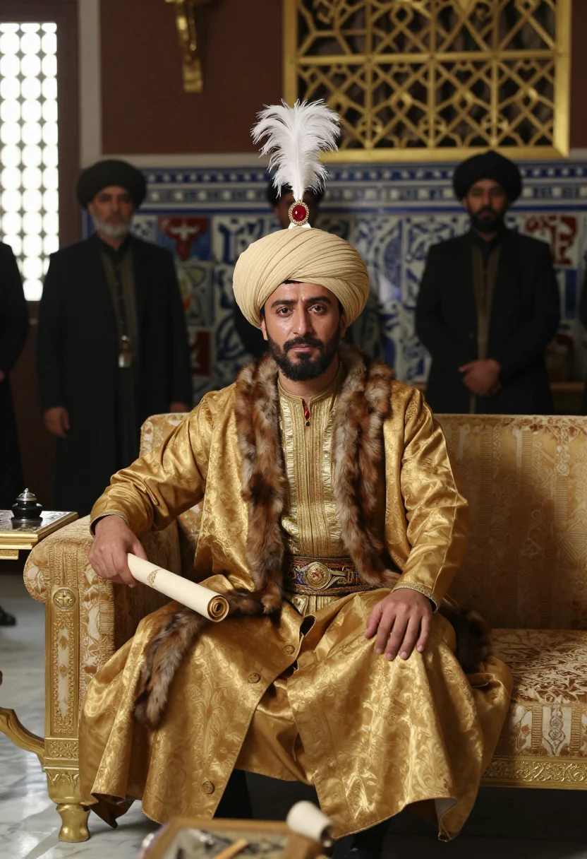 AI suleiman sample — portrait of a man, three-quarter-length portrait of an Ottom