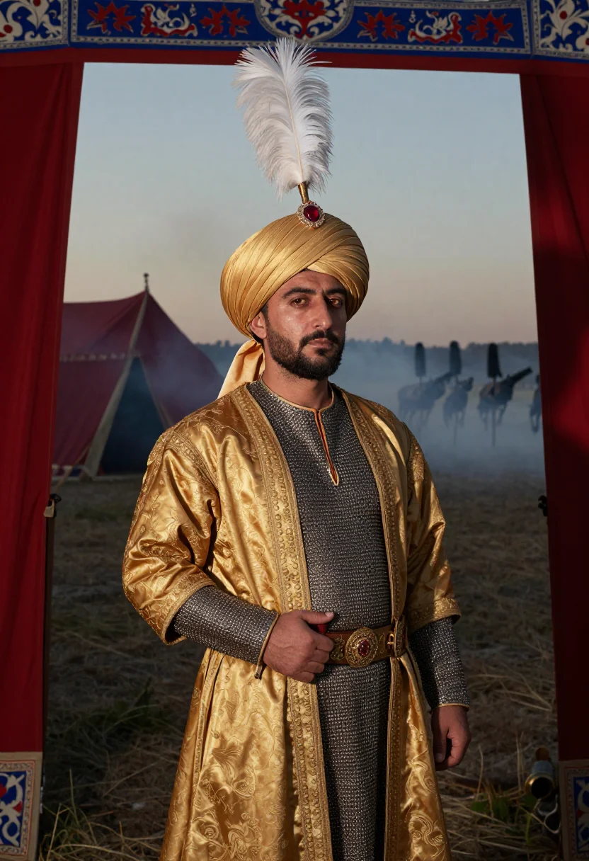 AI suleiman sample — portrait of a man, half-length portrait of an Ottoman Turkis