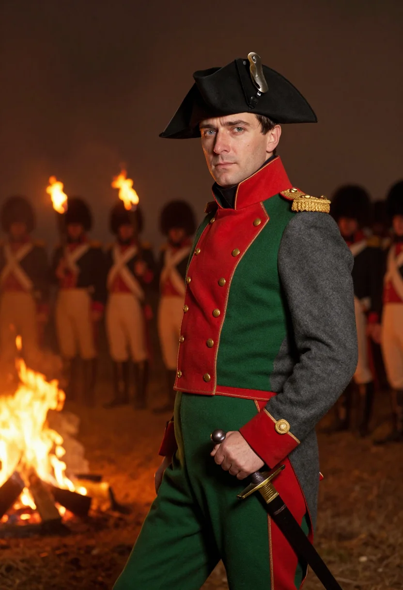 AI sun of austerlitz sample — portrait of a man, half-length portrait of a French man in h