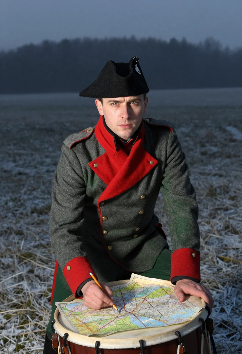 AI sun of austerlitz sample — portrait of a man, half-length low portrait of a French man