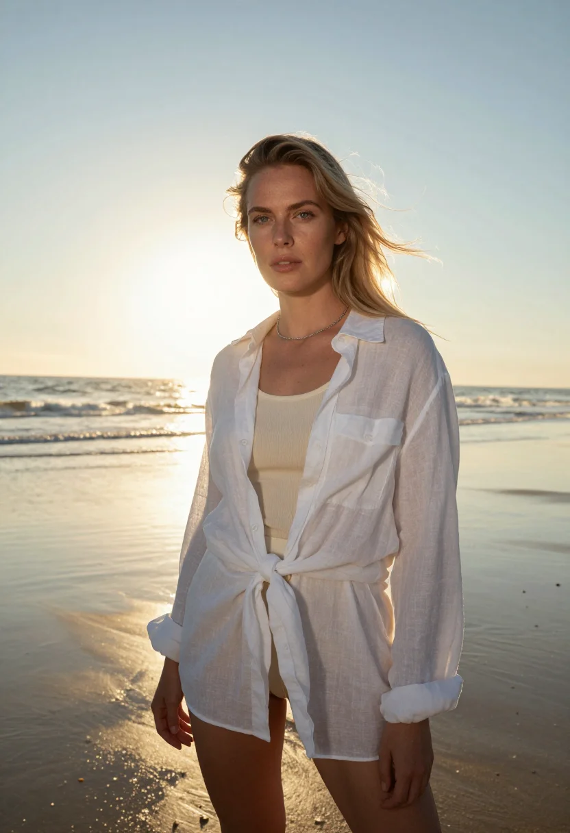 AI sunset sample — portrait of a woman, half-length portrait of a Western Europ