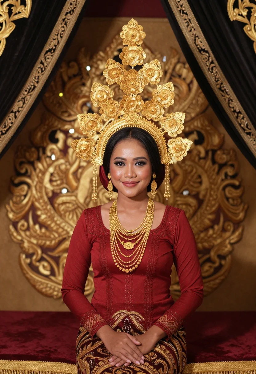 AI suntiang sample — portrait of a woman, chest-up three-quarter portrait of a Mi