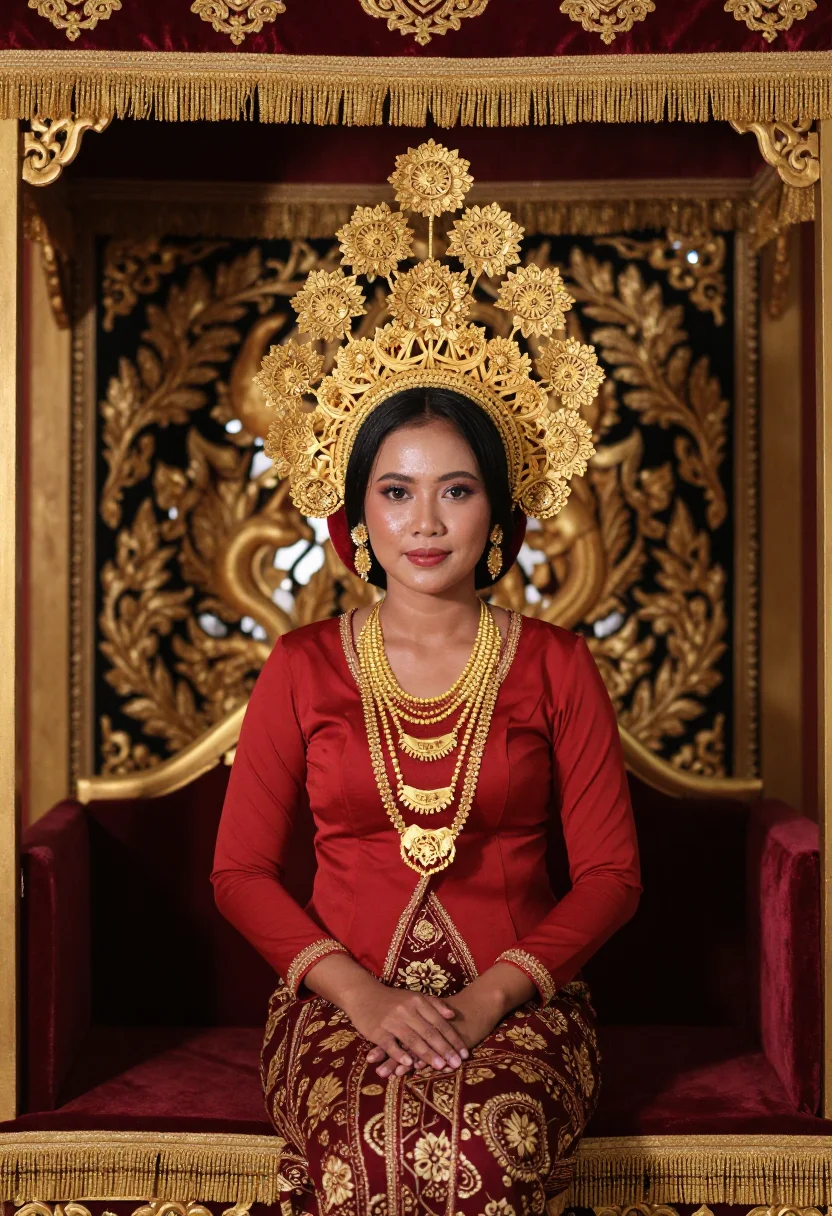 AI suntiang sample — portrait of a woman, half-length seated portrait of a Minang