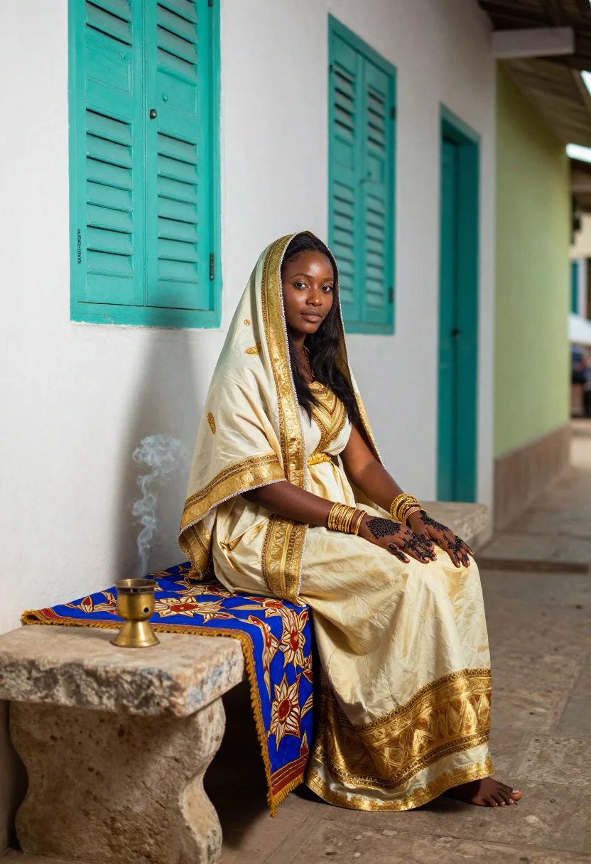 AI swahili bride sample — portrait of a woman, full-length portrait of a young Swahili