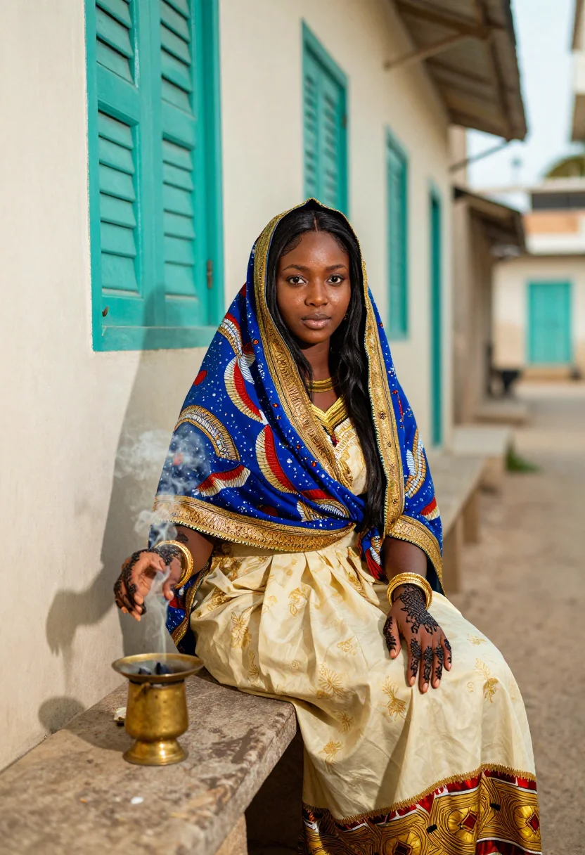 AI swahili bride sample — portrait of a woman, half-length portrait of a young Swahili