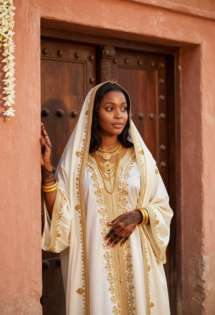 AI swahili bride sample — portrait of a woman, half-length portrait of a young Swahili