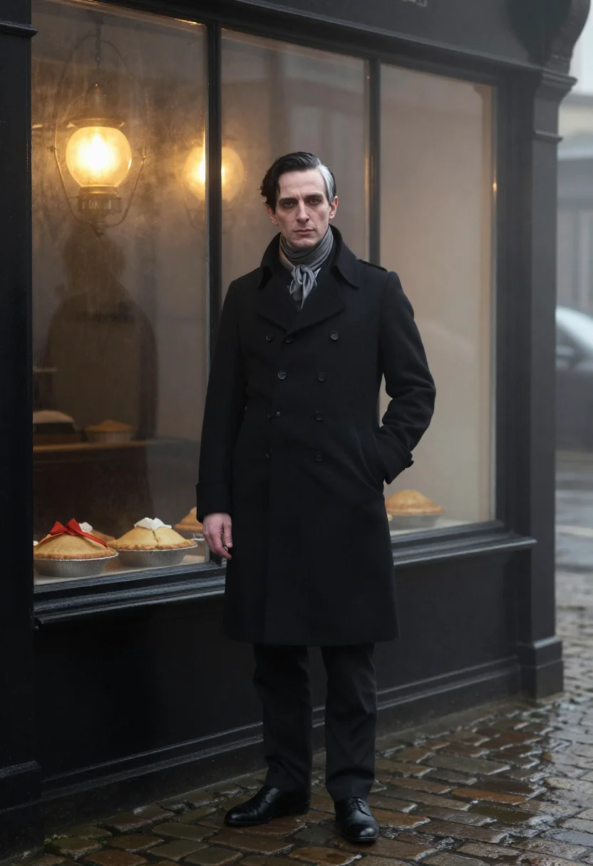 AI sweeney todd sample — portrait of a man, full-length portrait of an English man in
