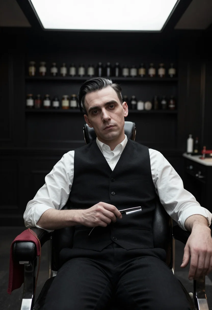 AI sweeney todd sample — portrait of a man, close half-length portrait of an English