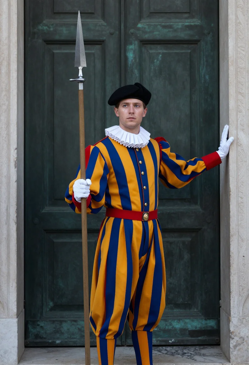 AI swiss guard sample — portrait of a man, half-length portrait of a Swiss man in hi