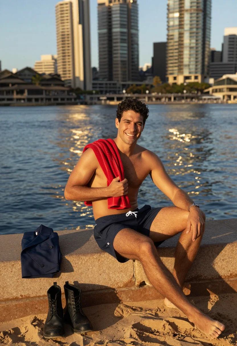 AI sydney barangaroo sample — portrait of a man, half-length portrait of a Southern-Europe
