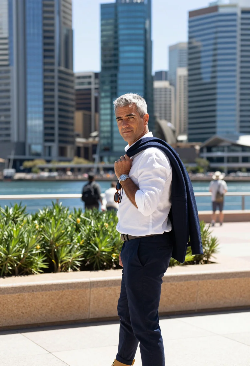AI sydney barangaroo sample — portrait of a man, three-quarter portrait of a Western-Europ