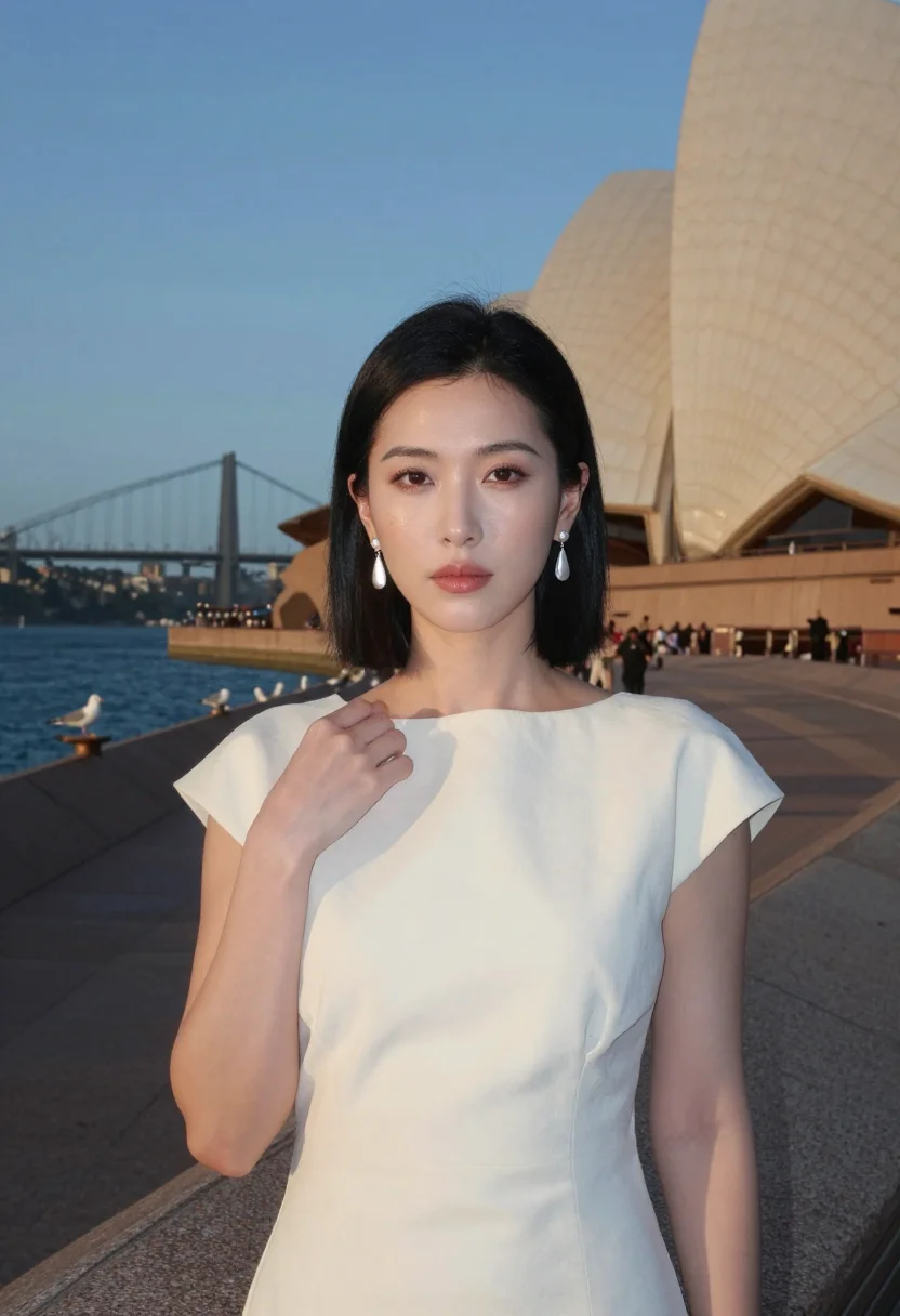 AI sydney sample — portrait of a woman, head-and-shoulders portrait of an East-