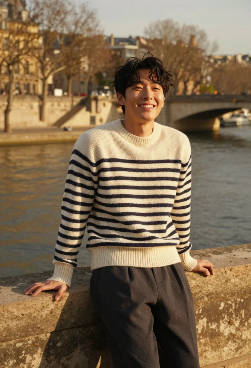 AI taehyung celine sample — editorial portrait photograph, a Korean man in his mid-twent