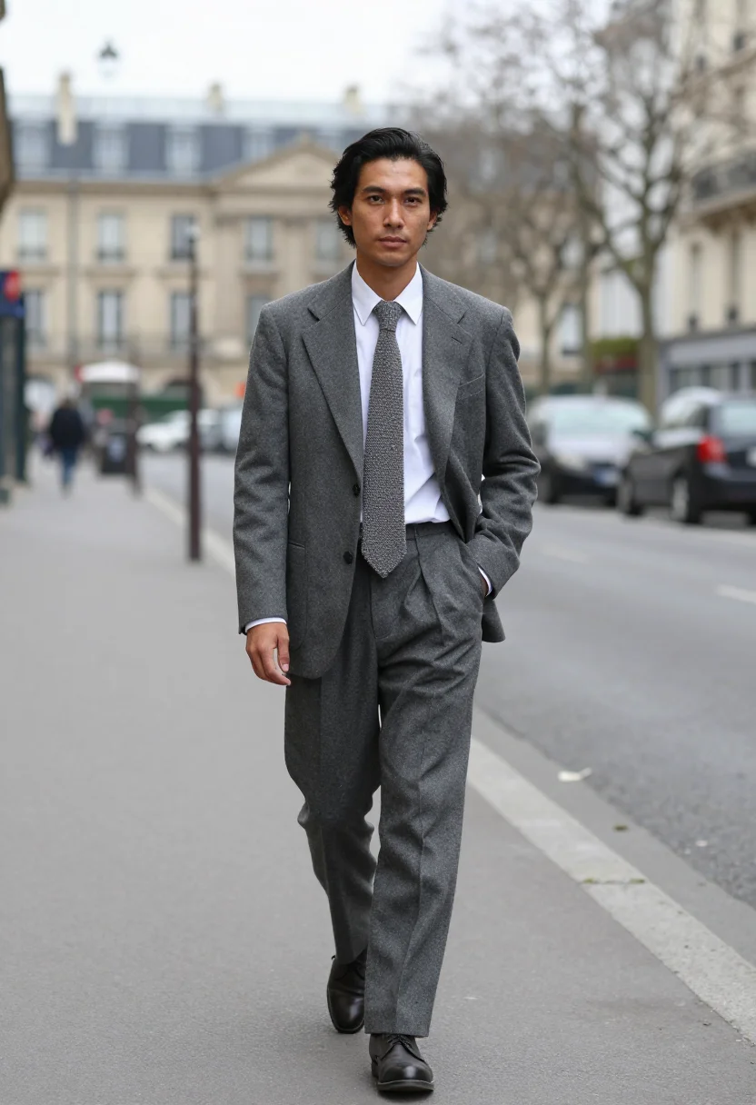AI taehyung celine sample — editorial portrait photograph, a Southeast-Asian man in his