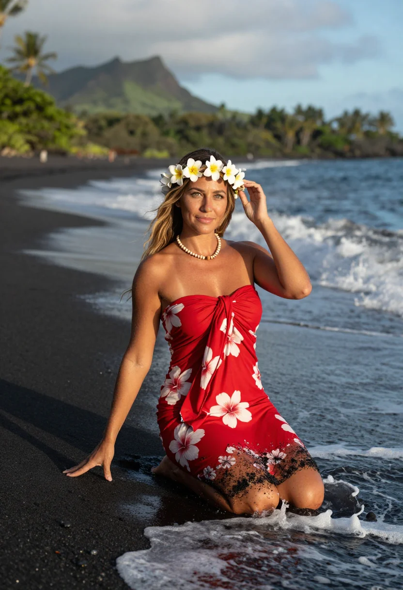AI tahiti sample — portrait of a woman, close three-quarter portrait of a Weste