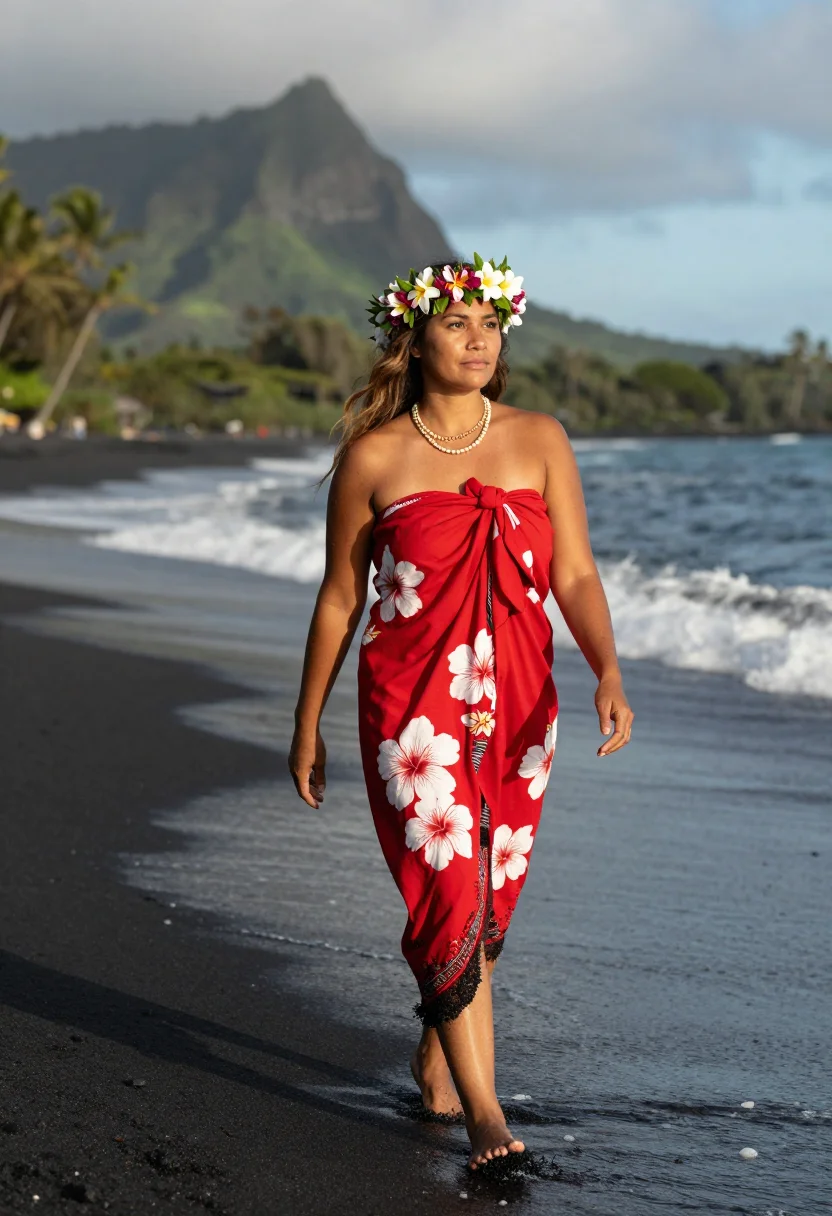 AI tahiti sample — portrait of a woman, three-quarter-length portrait of a Fran