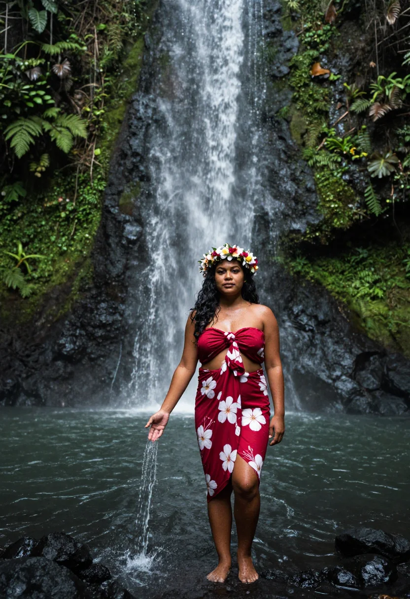 AI tahiti sample — portrait of a woman, full-length portrait of a Tahitian woma