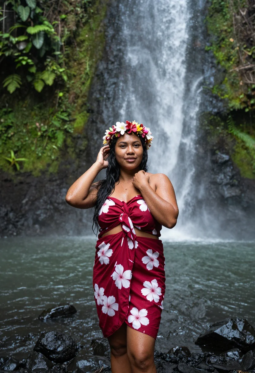 AI tahiti sample — portrait of a woman, close half-length portrait of a Polynes