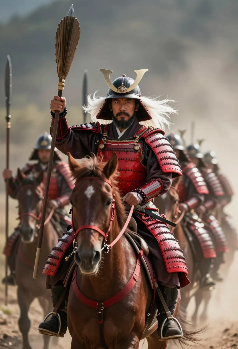 AI takeda shingen sample — portrait of a man, half-length portrait of a Japanese man in