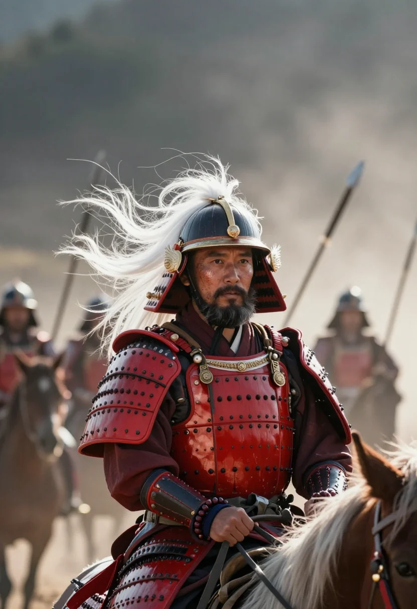 AI takeda shingen sample — portrait of a man, chest-up portrait of a Japanese man in hi