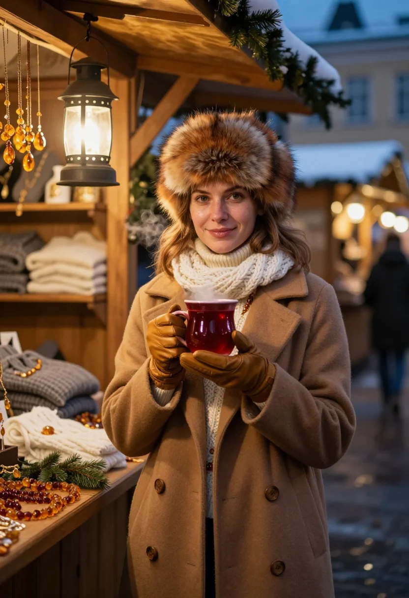 AI tallinn christmas sample — portrait of a woman, a Western-European woman in her early t