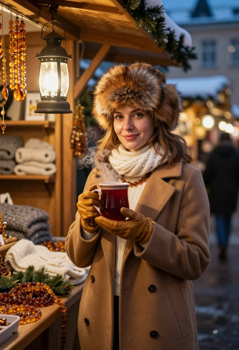 AI tallinn christmas sample — portrait of a woman, a Western-European woman in her early t
