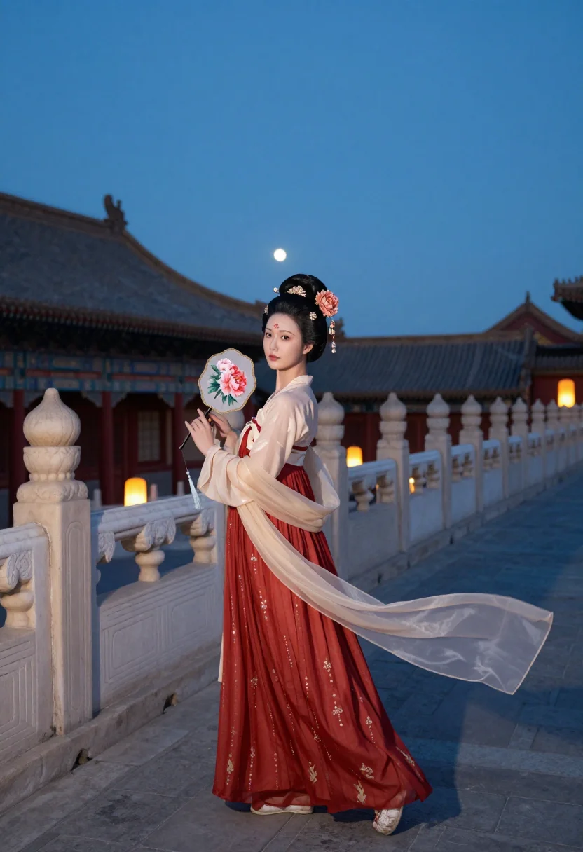 AI tang court sample — portrait of a woman, full-length portrait of a Han-Chinese w