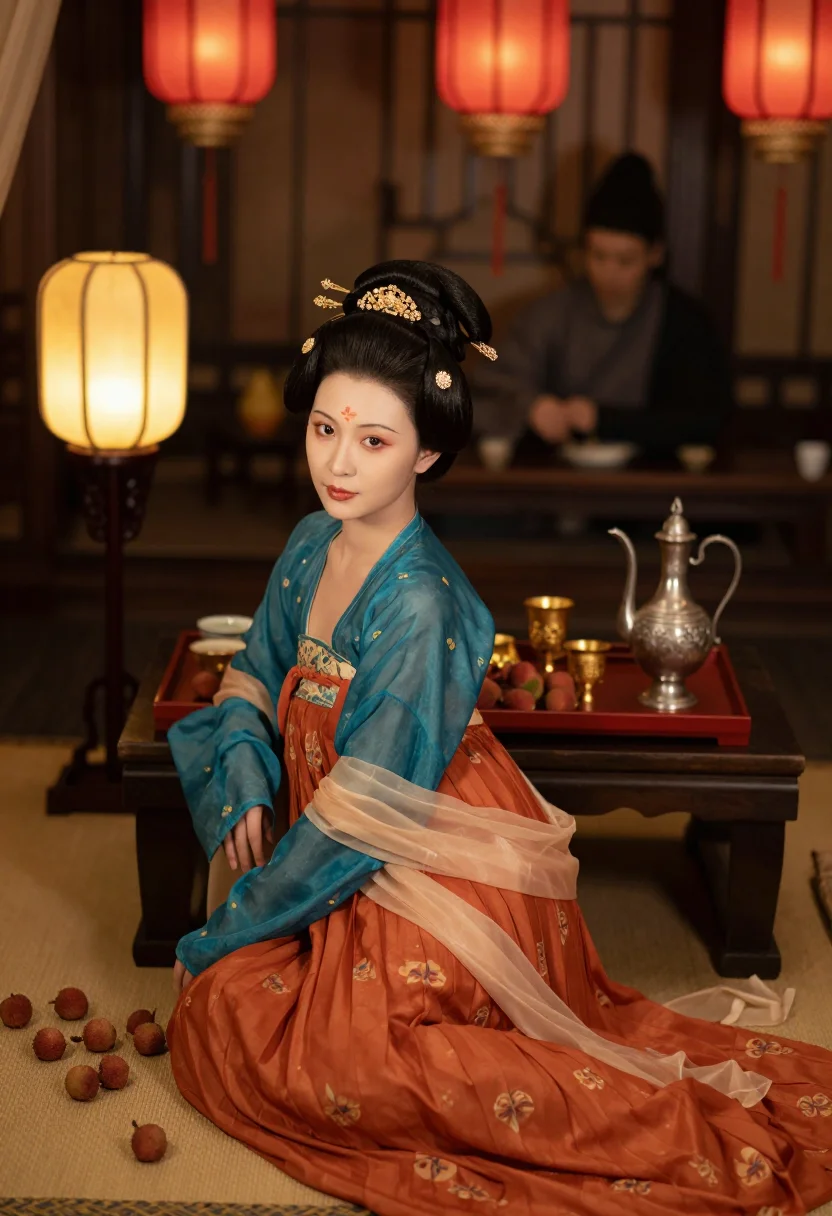AI tang court sample — portrait of a woman, three-quarter-length portrait of a Han-
