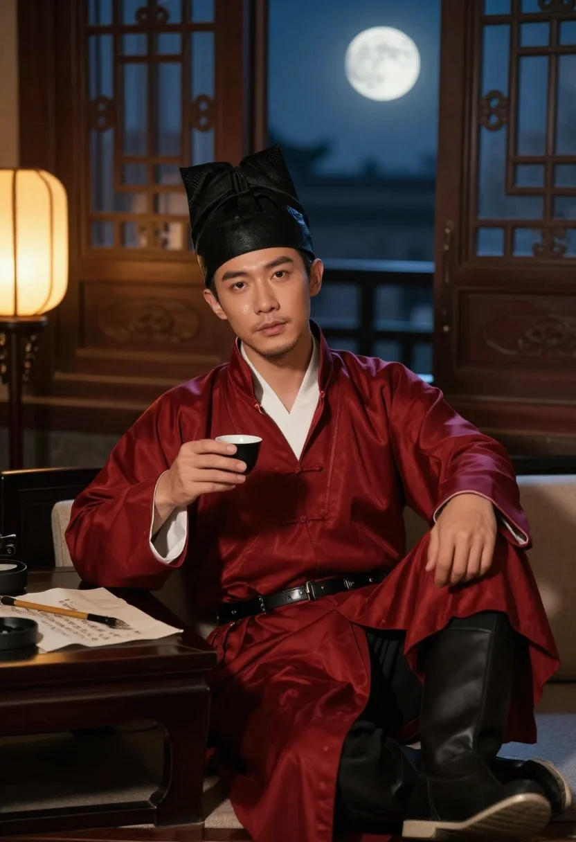 AI tang yuanlingpao sample — portrait of a man, three-quarter-length portrait of a Han-Ch
