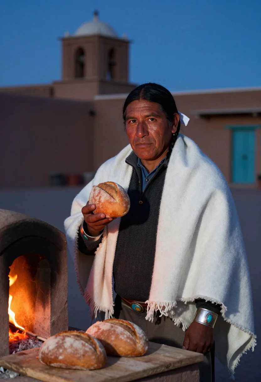AI taos adobe sample — portrait of a man, close half-length portrait of a Puebloan