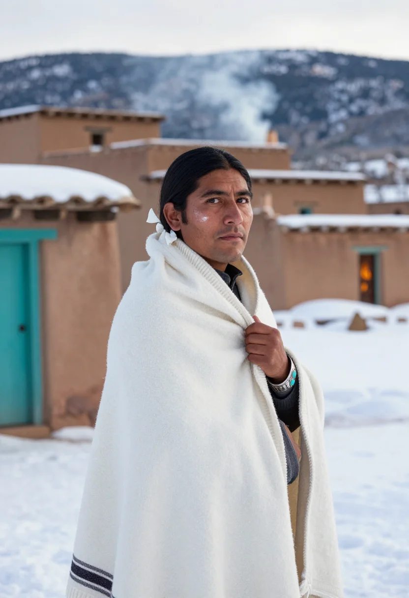 AI taos adobe sample — portrait of a man, close half-length portrait of a Puebloan