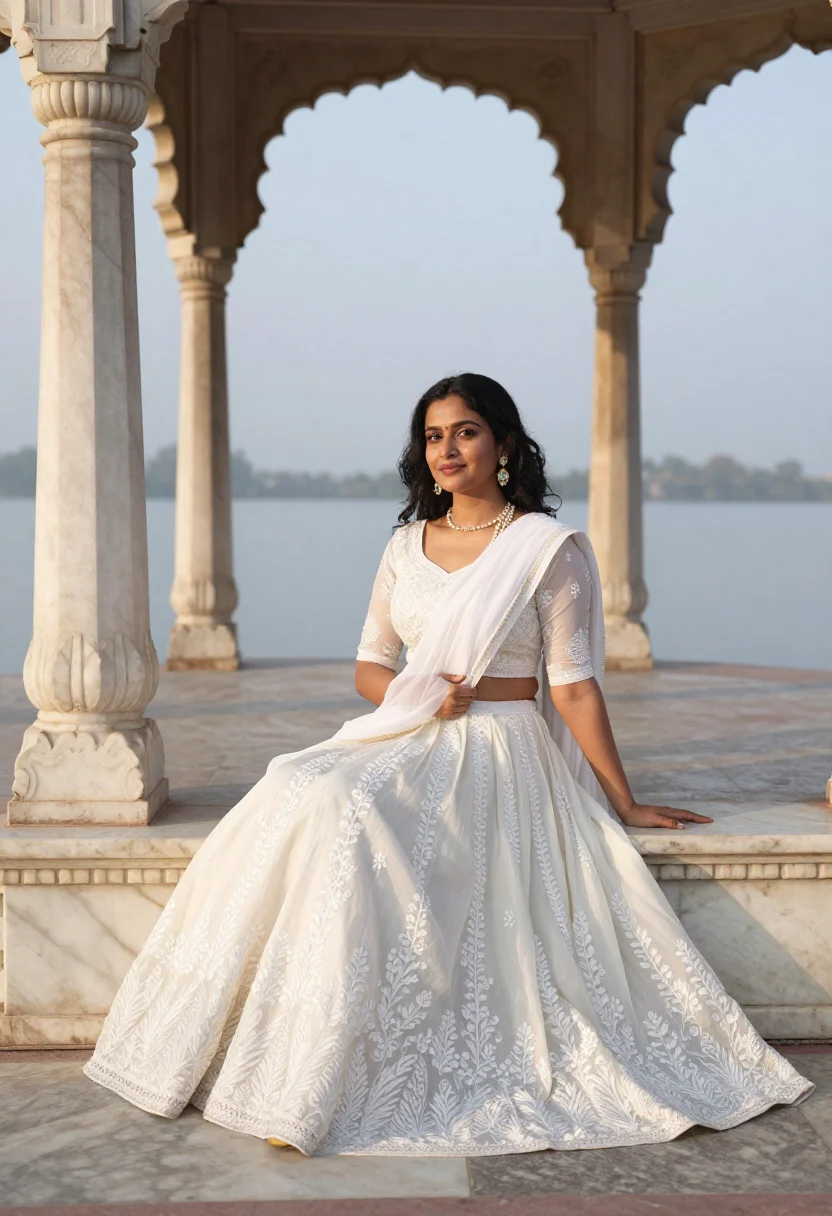 AI tarun tahiliani sample — portrait of a woman, full-length portrait of a North-Indian
