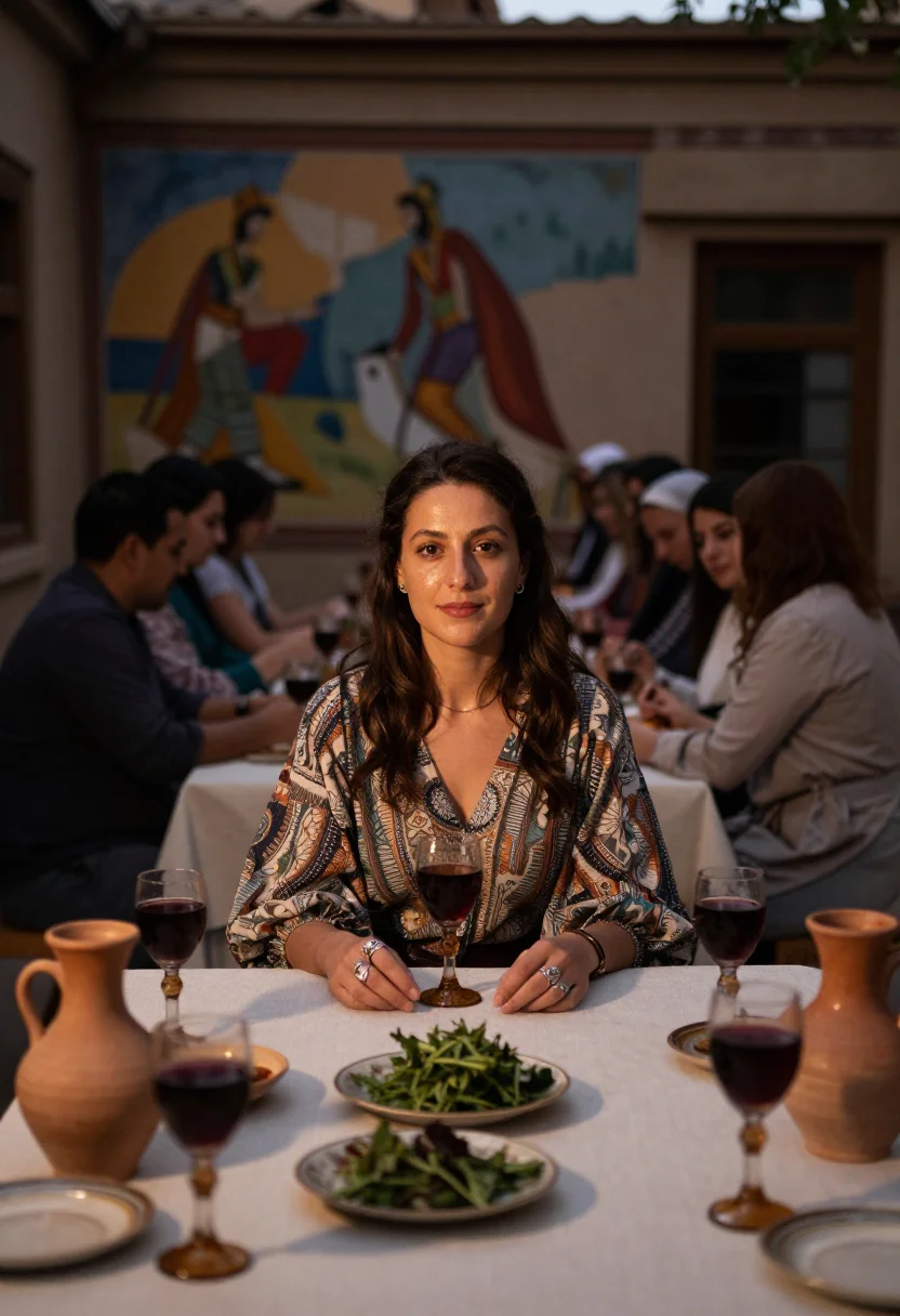 AI tbilisi sample — portrait of a woman, half-length wide portrait of a Georgian